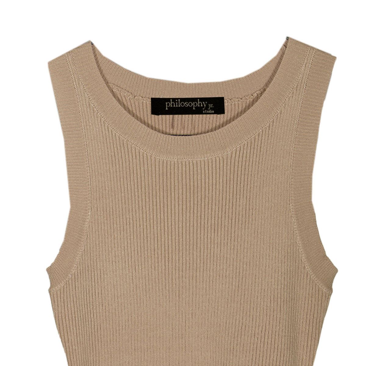 Playera para mujer, lisa Philosophy Jr talla grande color café modelo CR2116