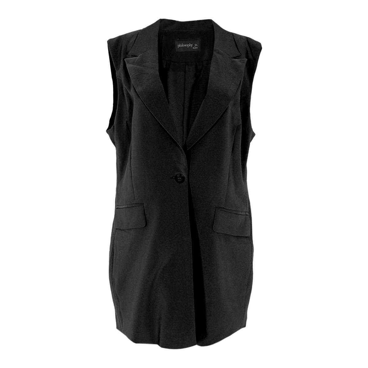 Chaleco para mujer, con solapa y bolsillos simulados Philosophy talla  mediana color negro modelo 5080VD
