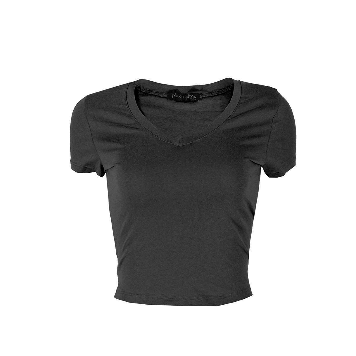 Playera para mujer, lisa  Philosophy talla grande color negro modelo T12361N