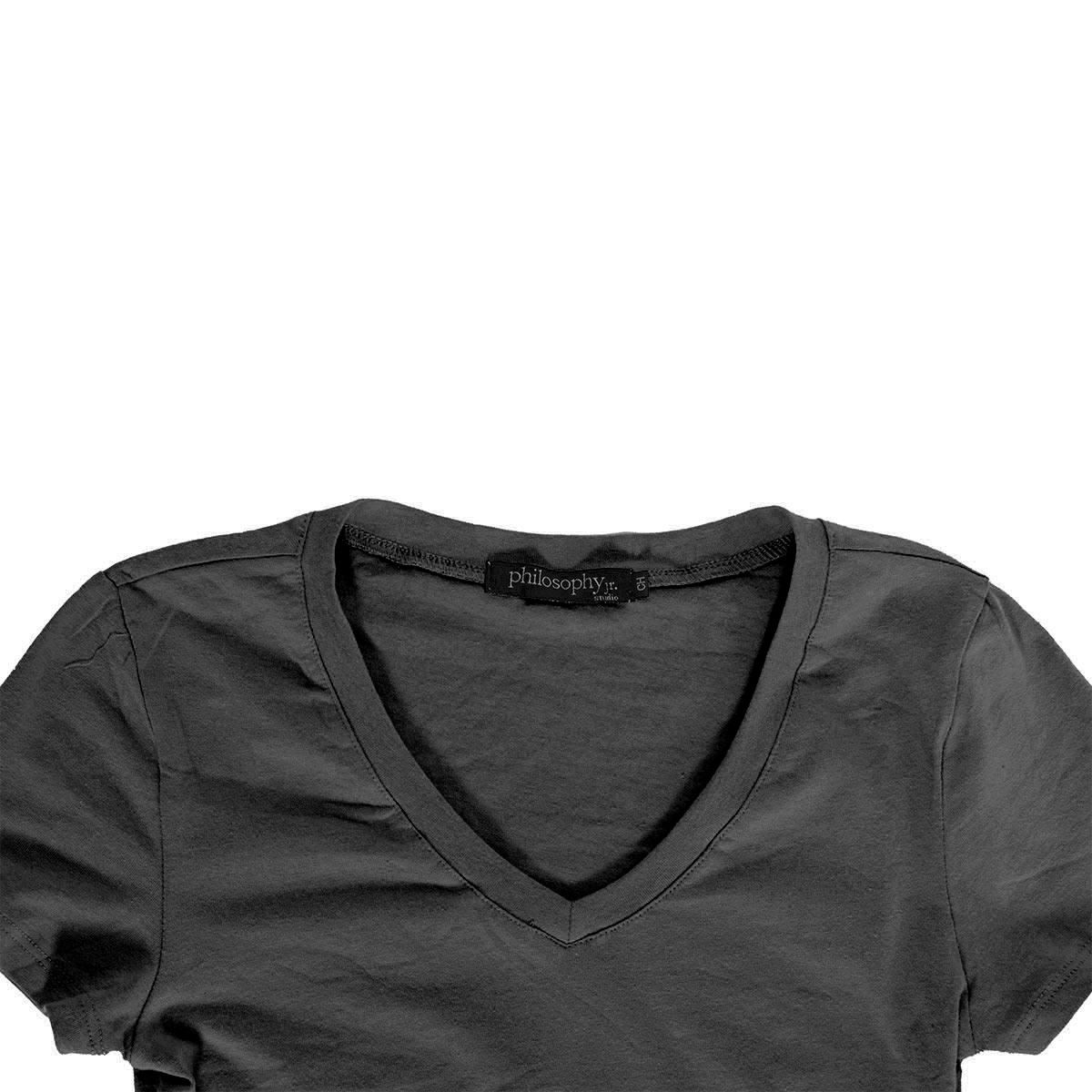 Playera para mujer, lisa  Philosophy talla grande color negro modelo T12361N