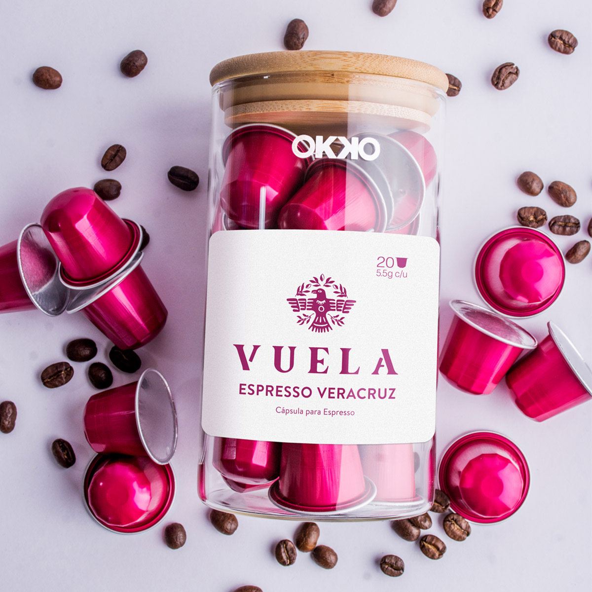 Jar con Cápsulas de Café OKKO