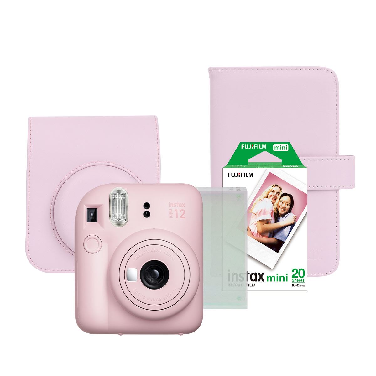 Kit fuji Mini Instax 12 Rosa + Album + Funda