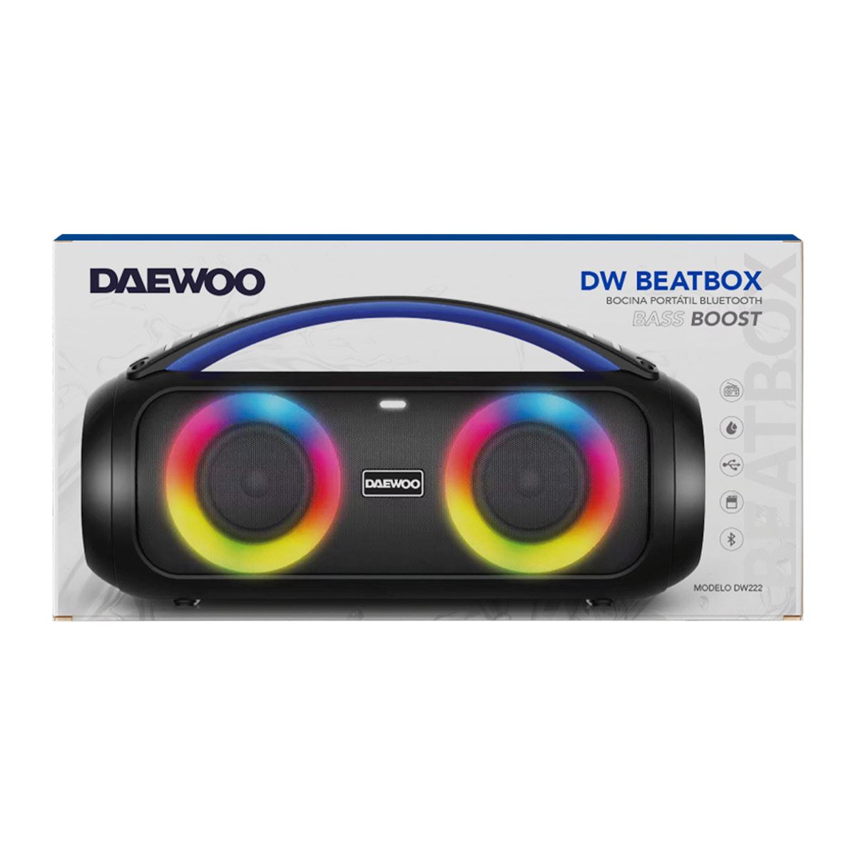 Bocina Daewoo 3X2 Beatbox BT DW222 Negro