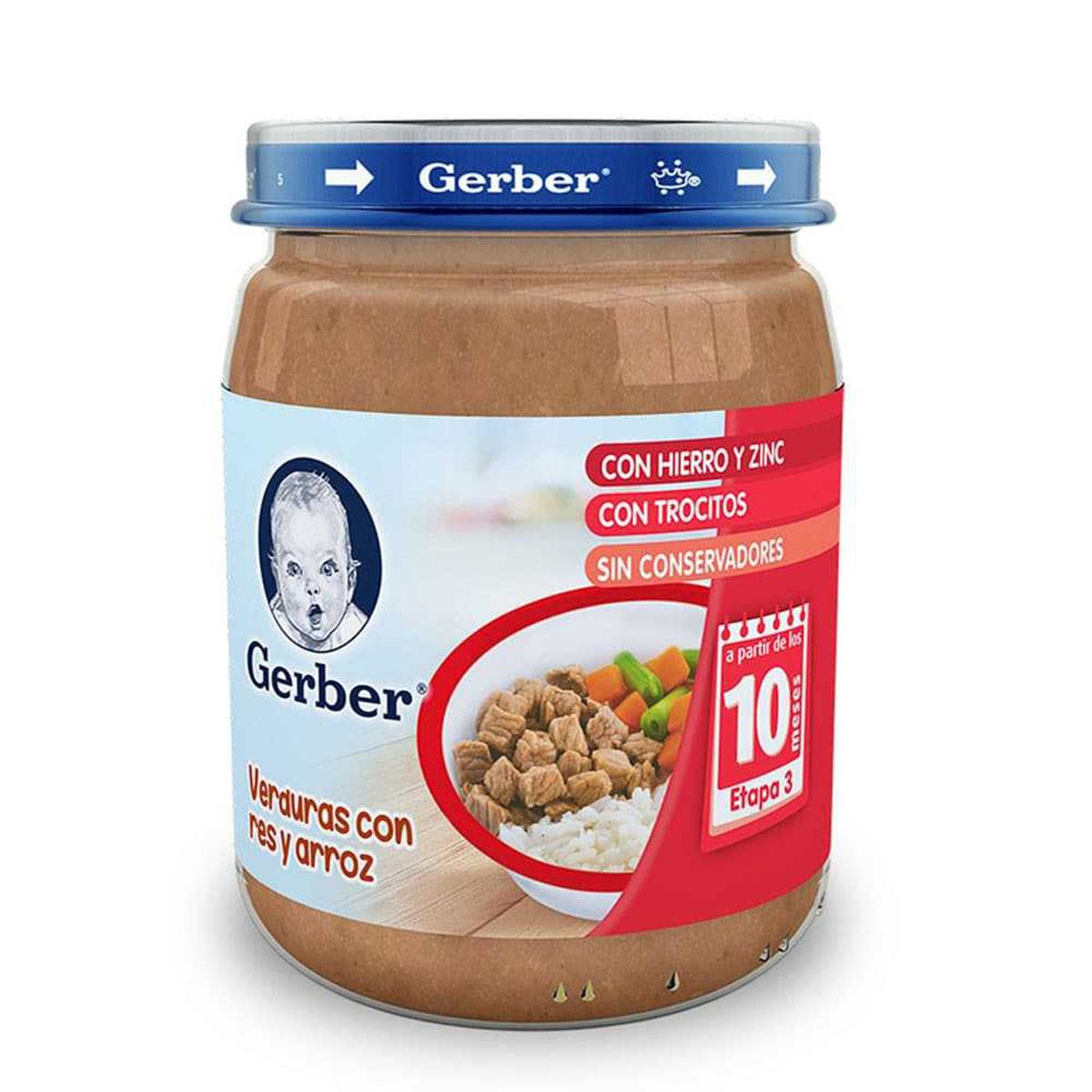 Gerber Tercera Etapa de Verduras con Res y Arroz 170 Gr