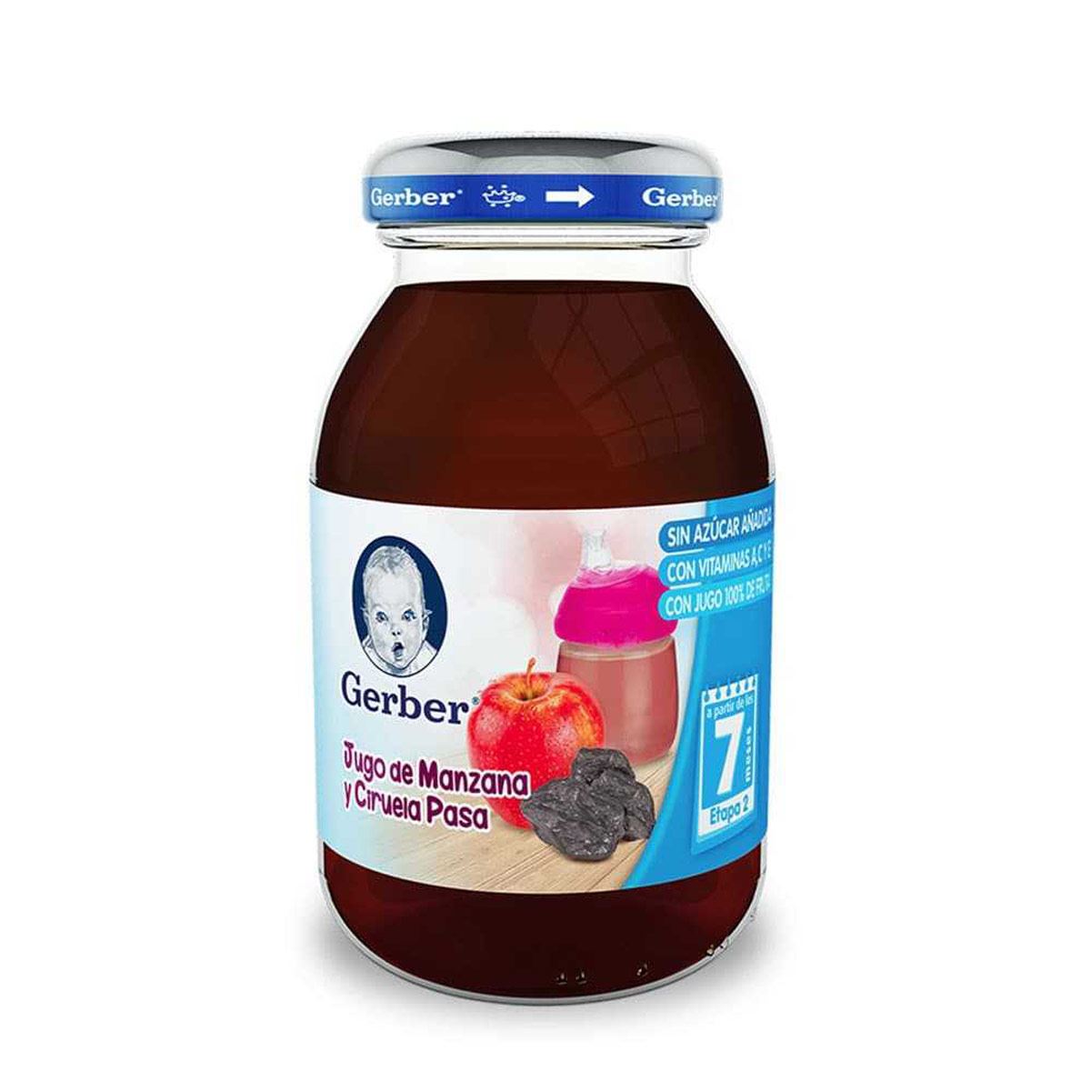 Gerber Jugo de Manzana Ciruela Pasa Segunda Etapa 175 Ml.