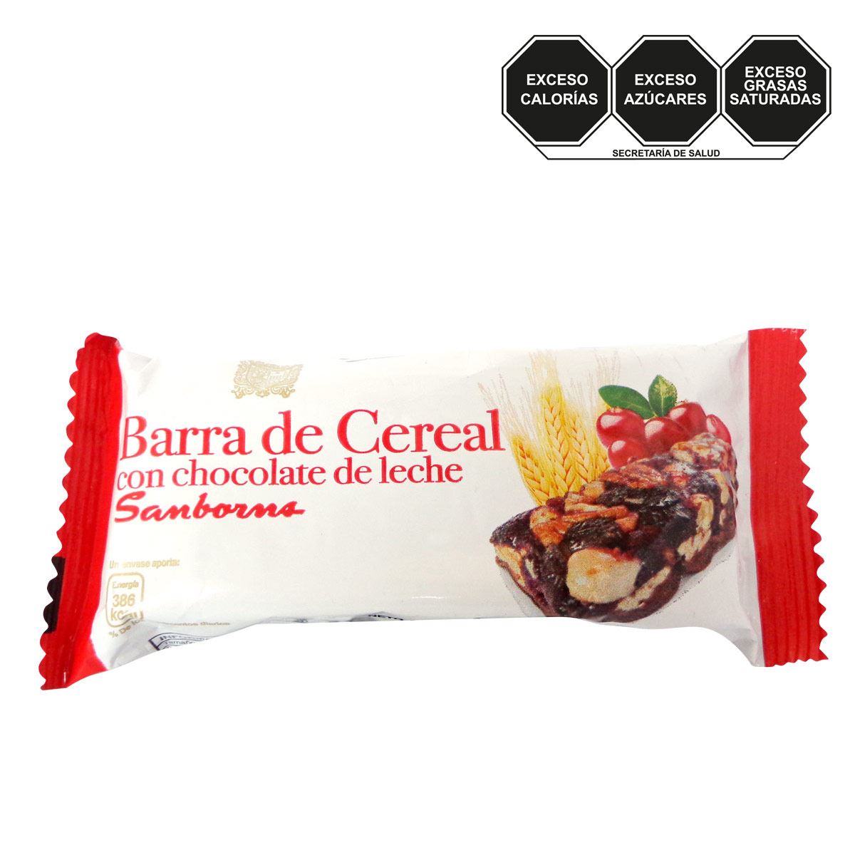 Barra de cereal con chocolate con leche Sanborns