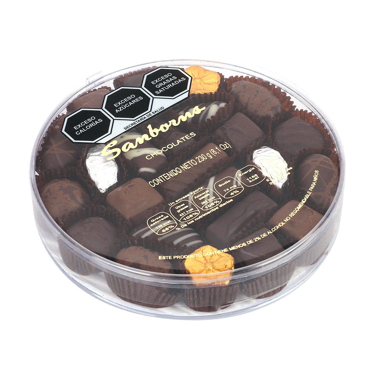 Chocolates en Mica Redonda con 230 gramos Sanborns