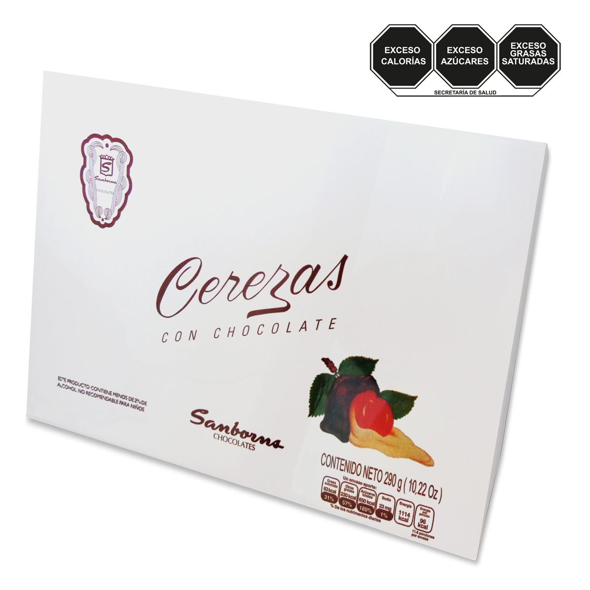 Caja Blanca Cereza Sanborns Chocolate