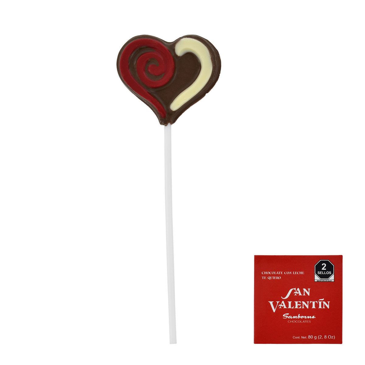 Paleta 3 Corazones Chocolate Leche