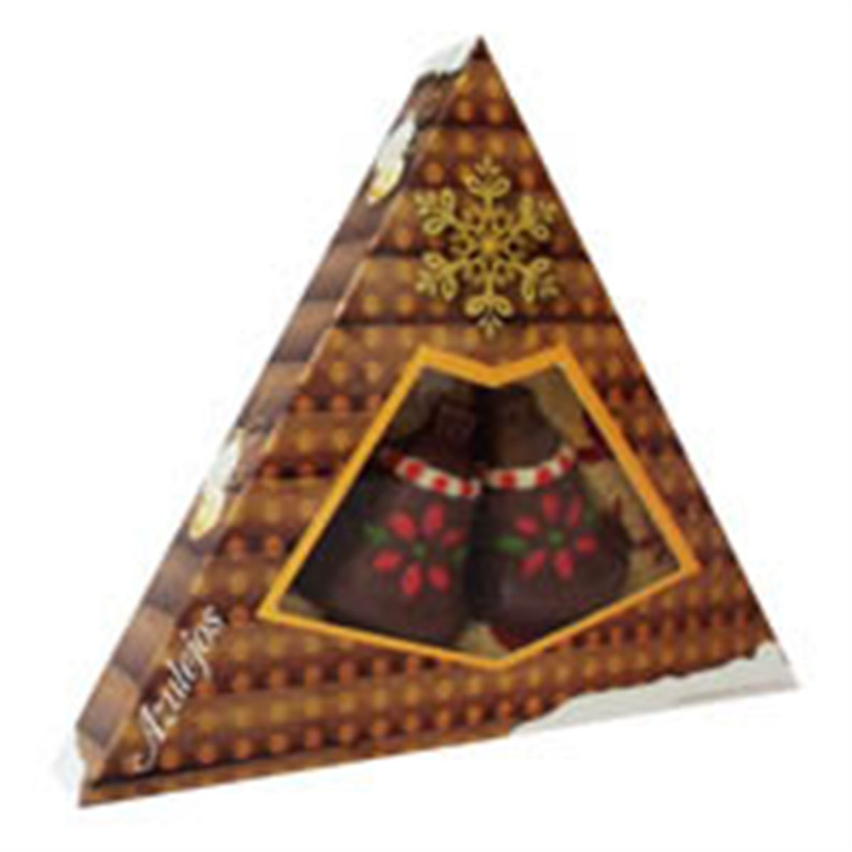 Caja triangulo arbol navidad con campana