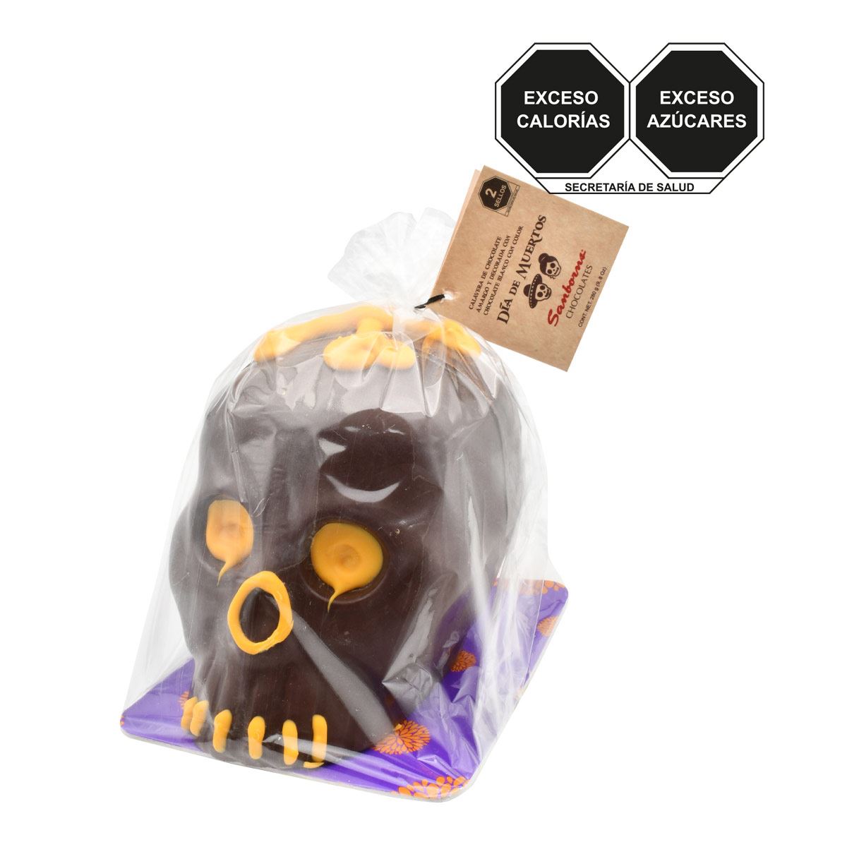 Calavera de Chocolate Obscuro en Bolsa no. 5