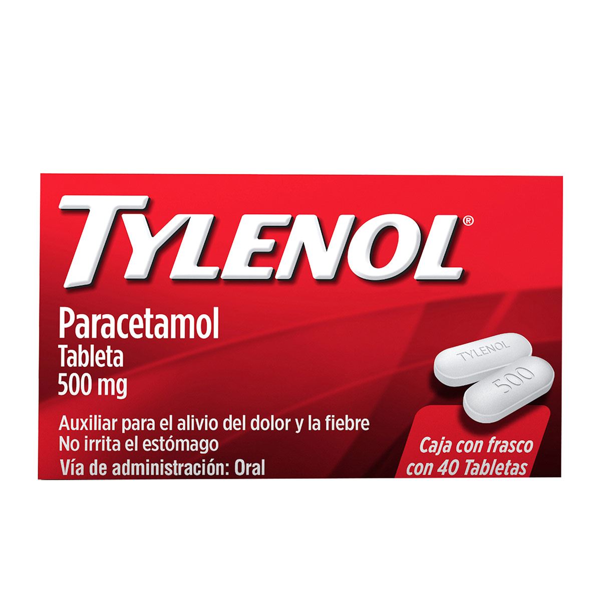 Analgésico TYLENOL 40 Tabletas 500 mg