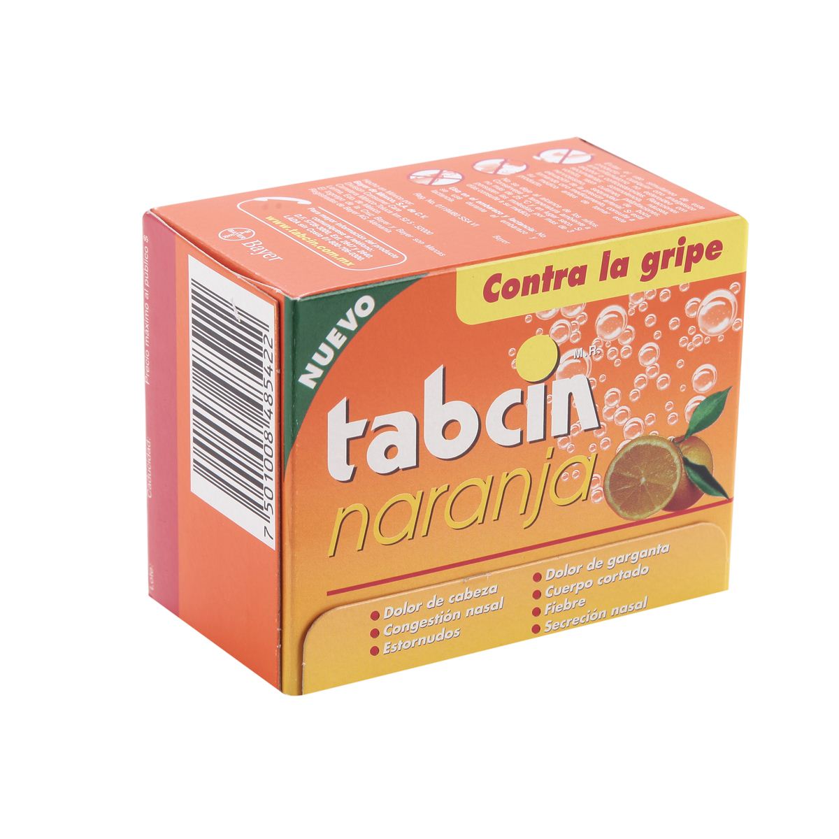 Tabcin 12 Tabletas Efervescentes Sabor Naranja
