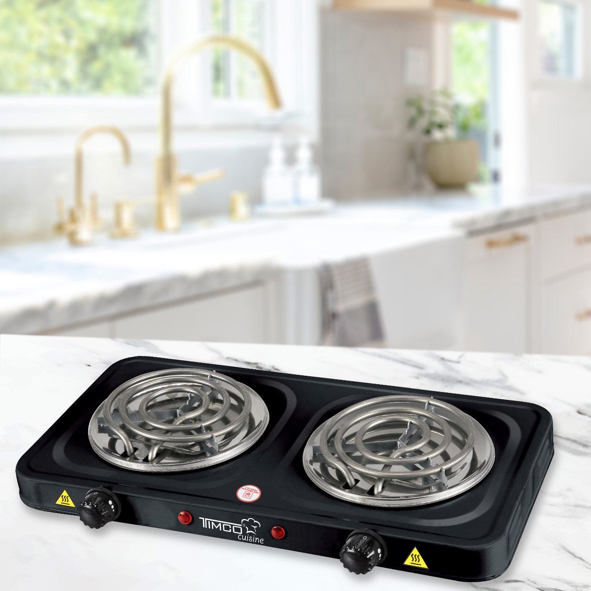 Parrilla eléctrica de 2 quemadores