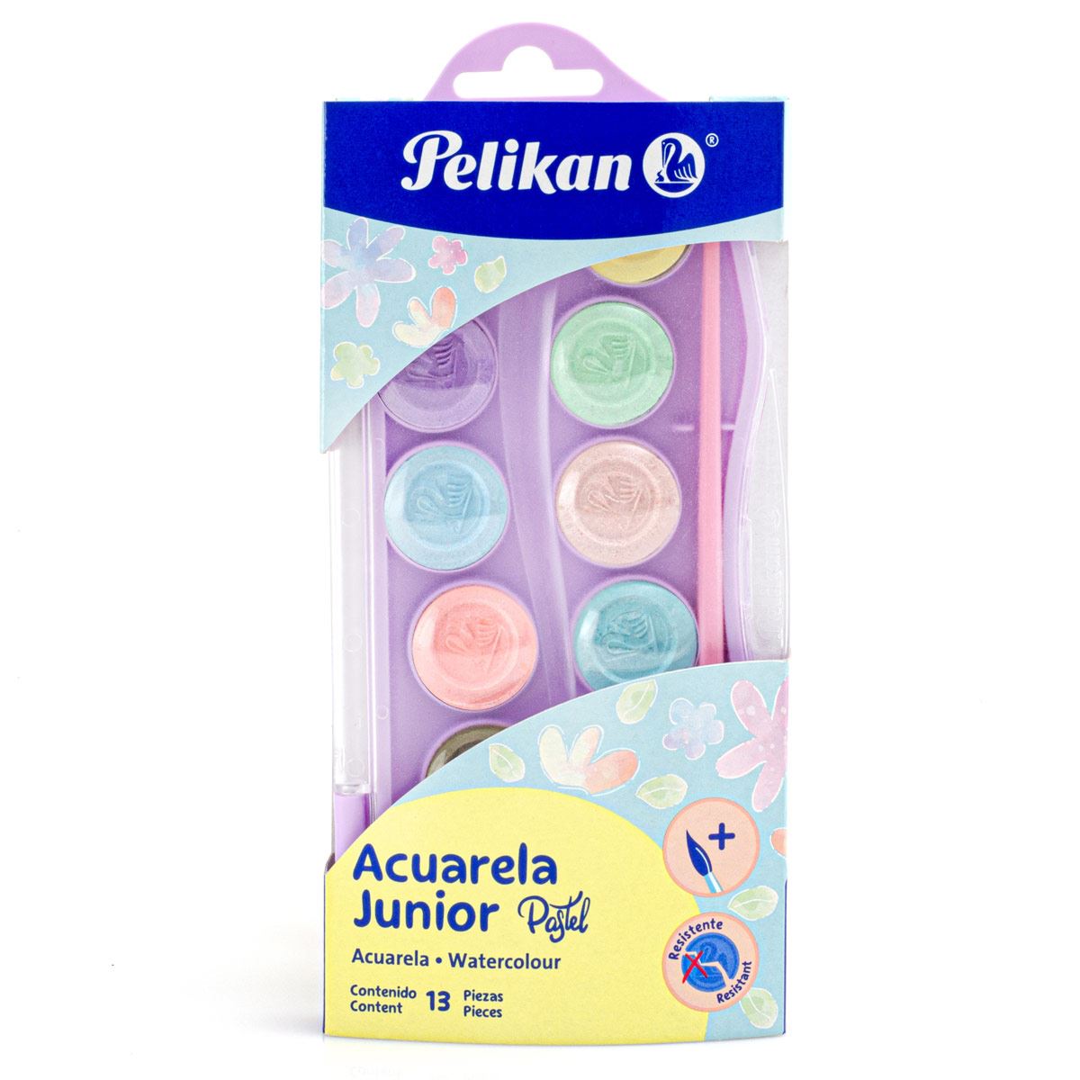 Acuarela junior con 12 pastillas de colores pastel