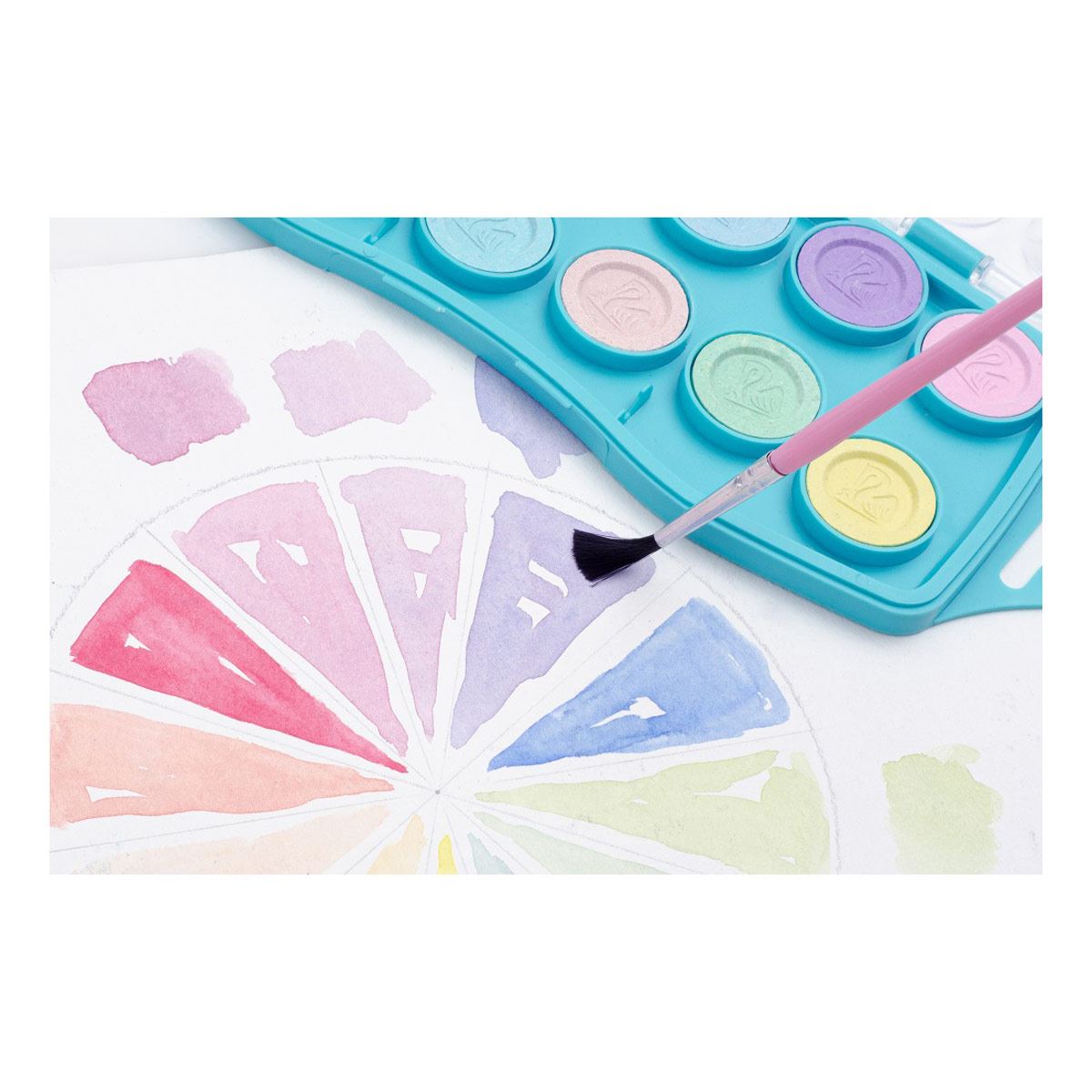 Acuarela junior con 12 pastillas de colores pastel
