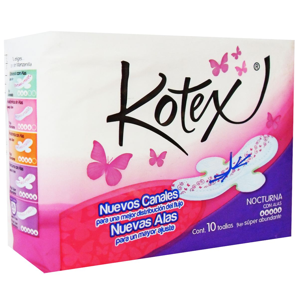 Toallas Kotex Sin Manzanilla Nocturnas Alas