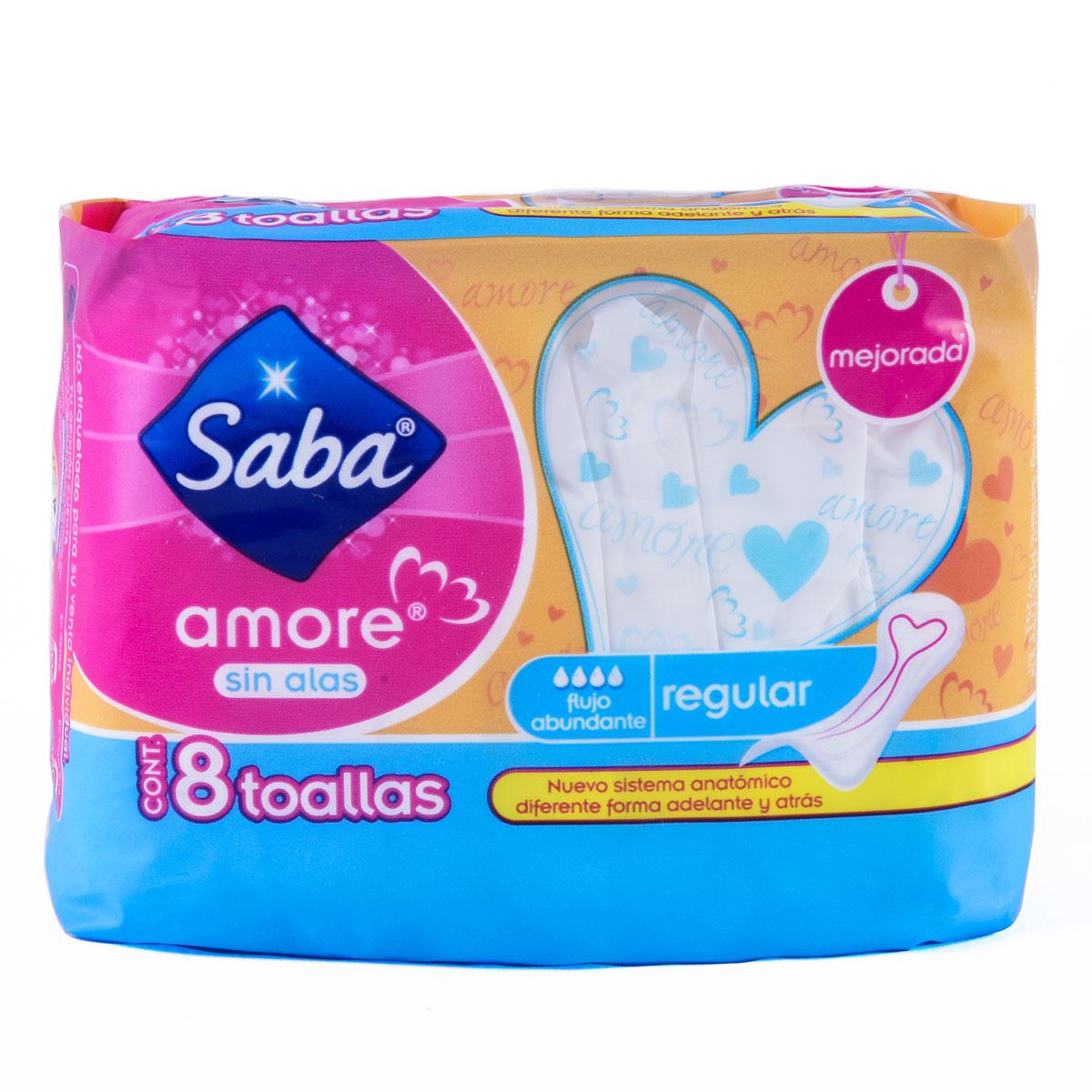 Saba Amore sin Alas Flujo Abundante con 8 Pzs.