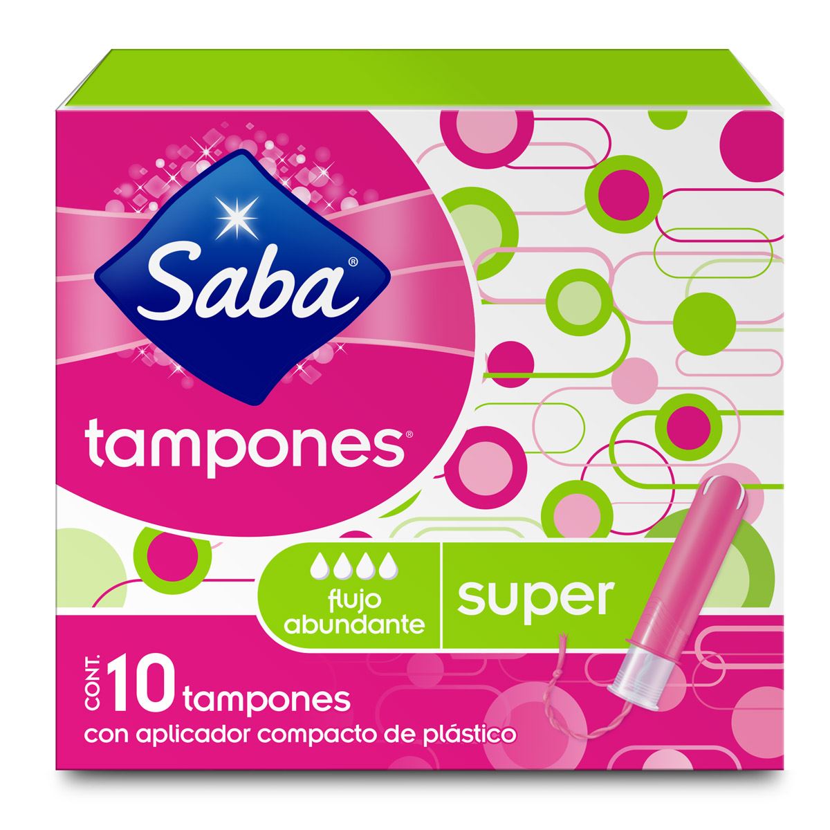 Tampones Compactos Super 10 Piezas Saba