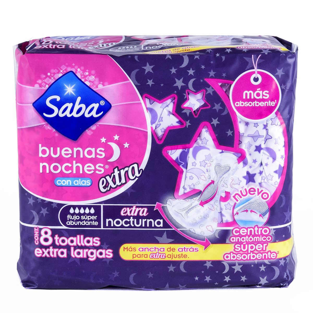 Saba Buenas Noches Extra Nocturna con Alas con 8 Pzs.