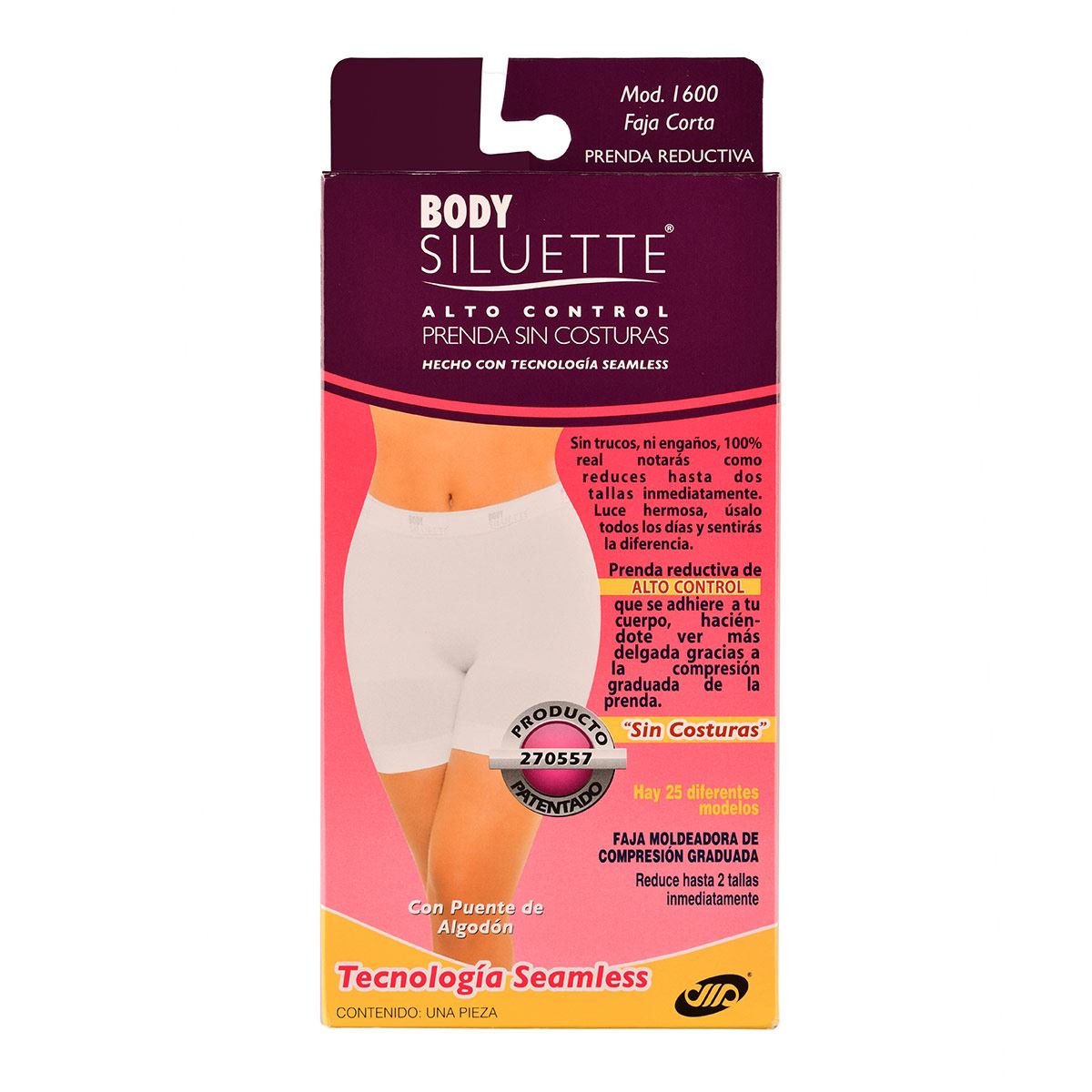 Faja Body Siluette seamless alto control corta 1600 chica blanco dama