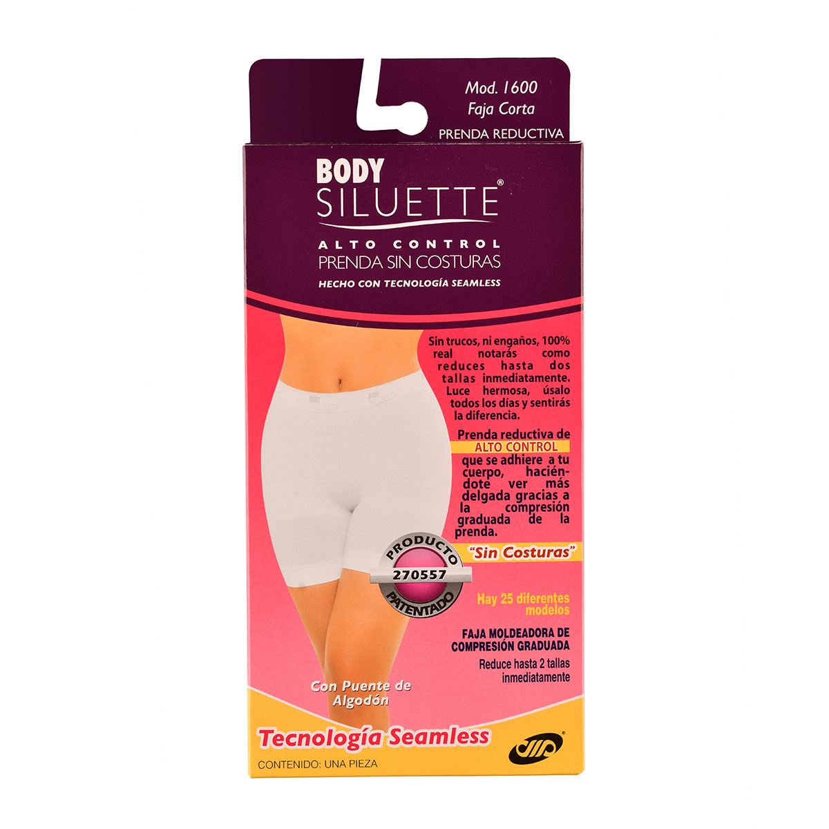 Faja Body Siluette seamless alto control corta 1600 extragrande nude dama