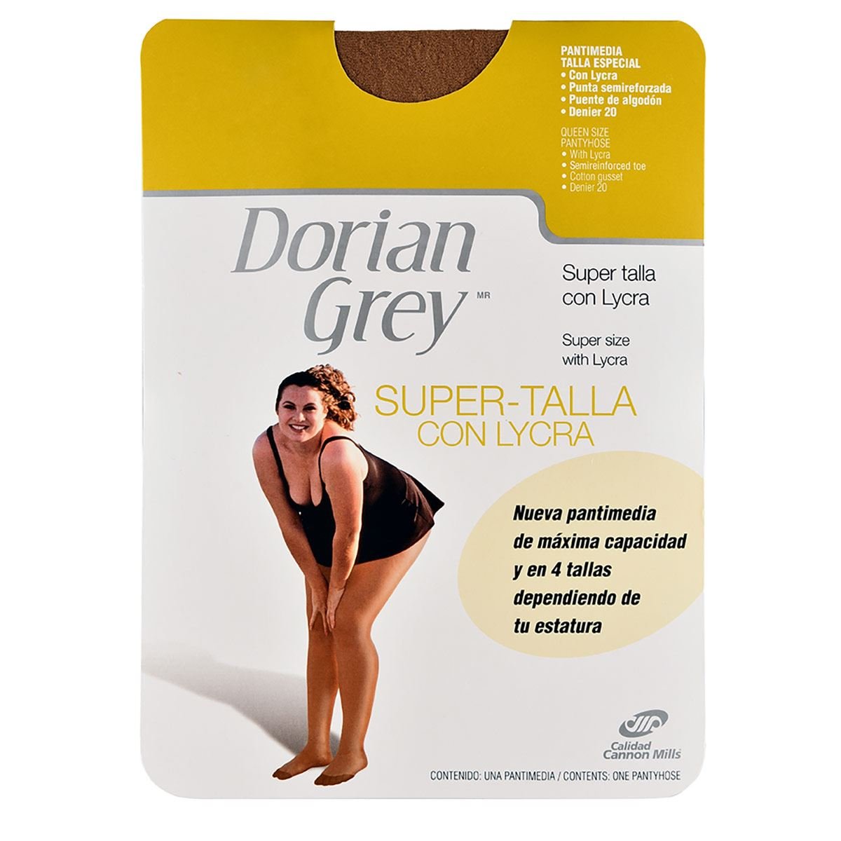 Pantimedia Dorian Grey super talla punta semireforzada 4012 extragrande juvenil dama