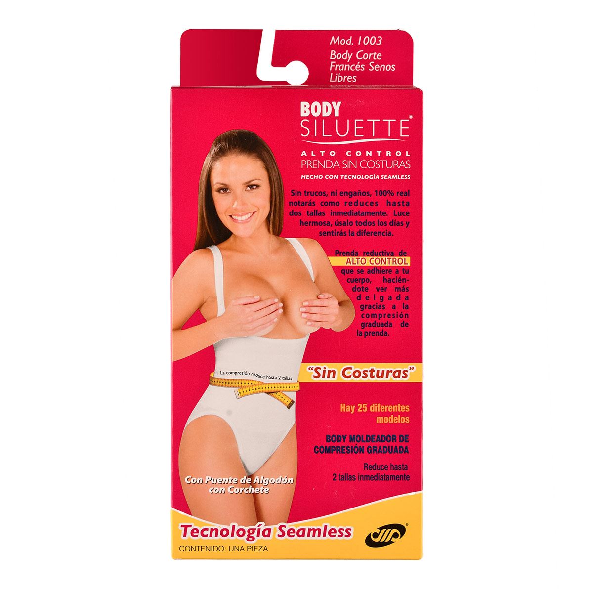 Body senos libres Body Siluette seamless alto control 1003-4218 mediana negro dama