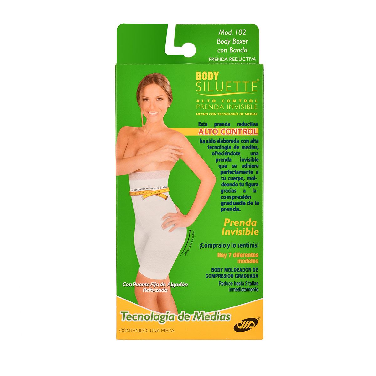 Body Boxer Body Siluette alto control tegnologia de medias 102-4229 extragrande negro dama