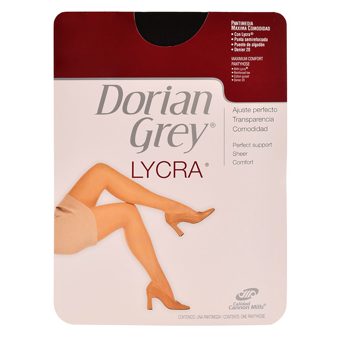Pantimedia Dorian Grey Lycra punta semireforzada 203 extragrande negro dama