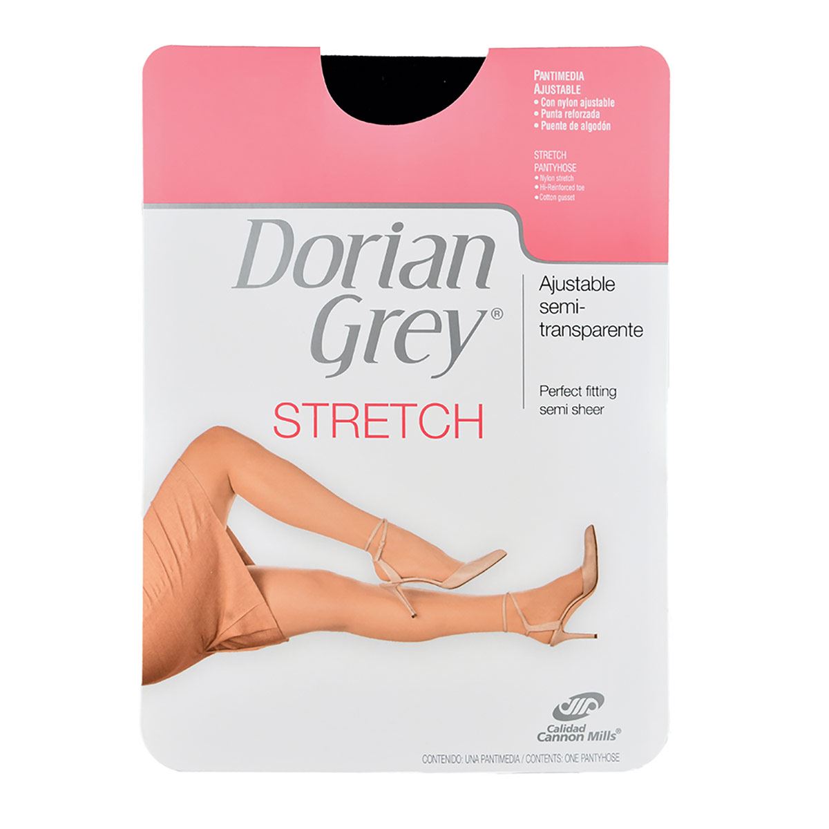 Pantimedia Dorian Grey Stretch semi transparente 224 mediana negro dama