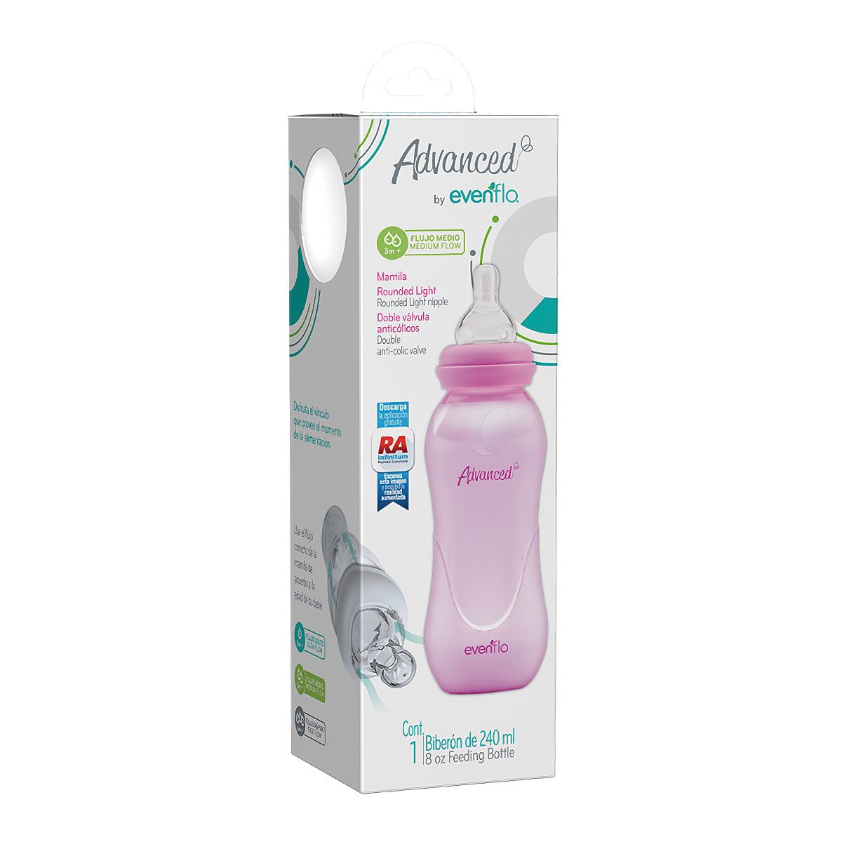 Biberón Advanced 8 oz  Evenflo