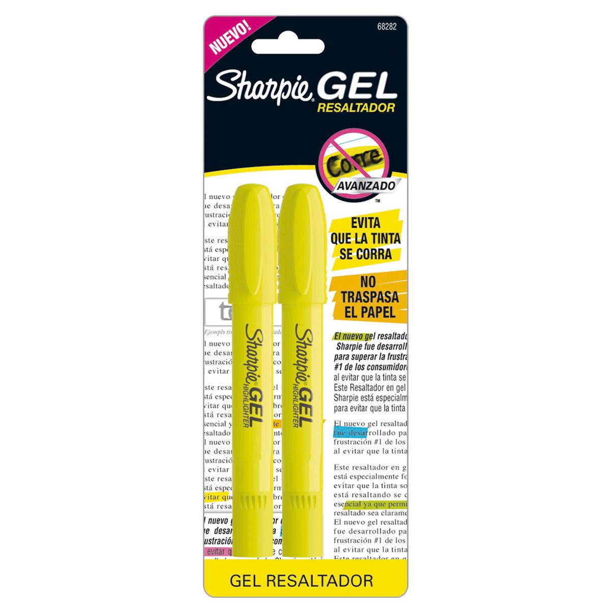 Plumones sharpie gel amarillo 2 piezas