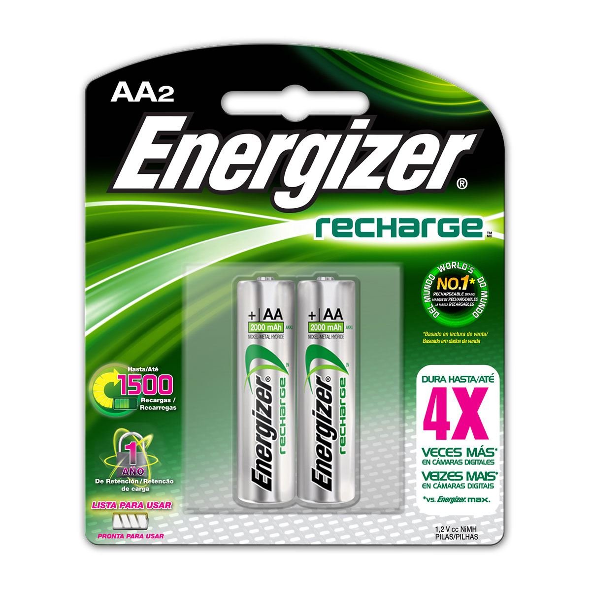 Pila Recargable AA Energizer C&#47;2