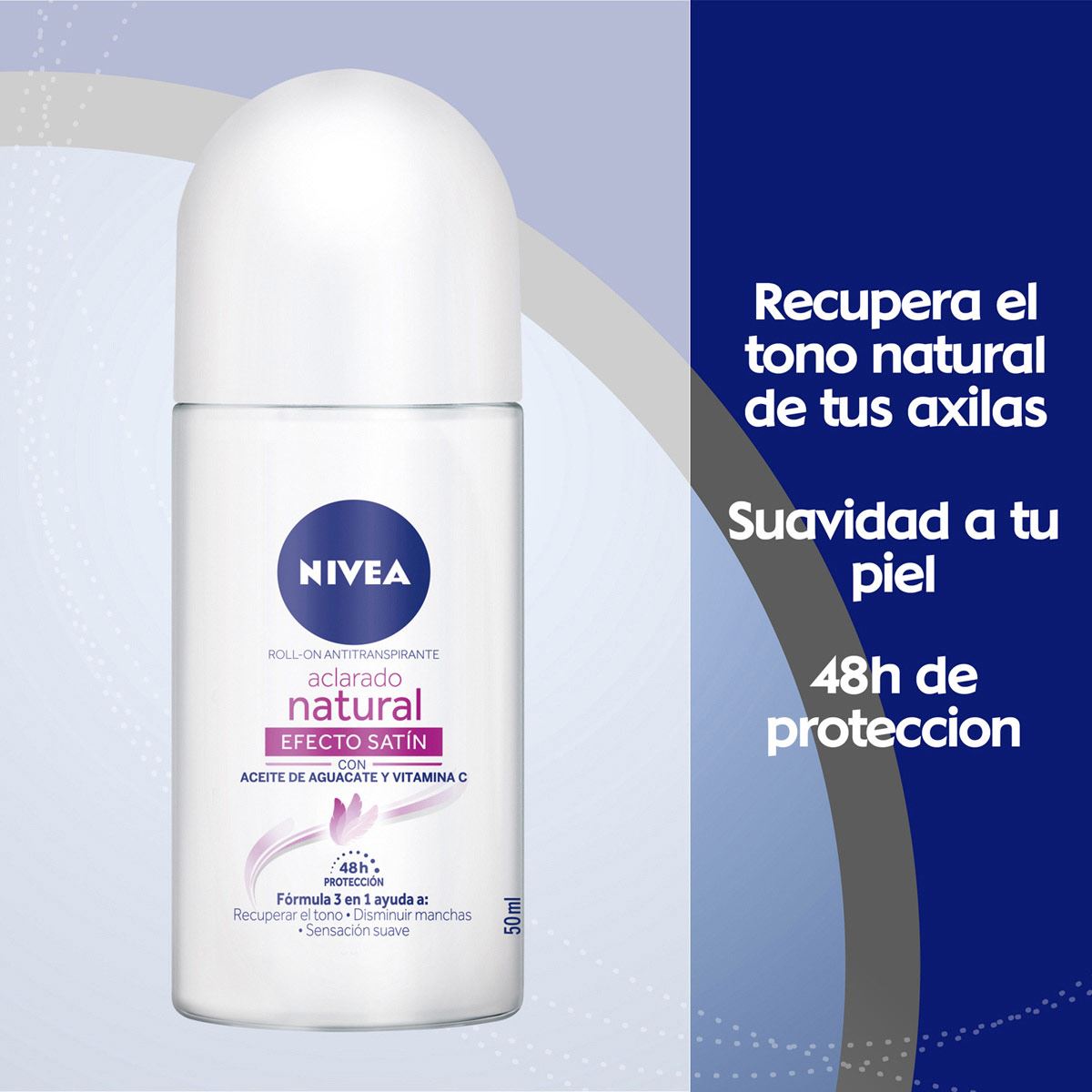 Nivea Deo Aclarado Natural Efecto Satin Rollon 50ml