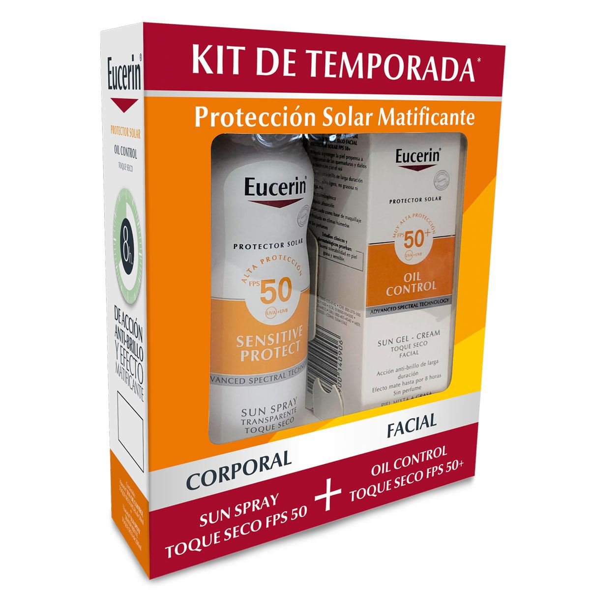 Kit protector solar matificante Eucerin (Oil Control + Aerosol toque seco)