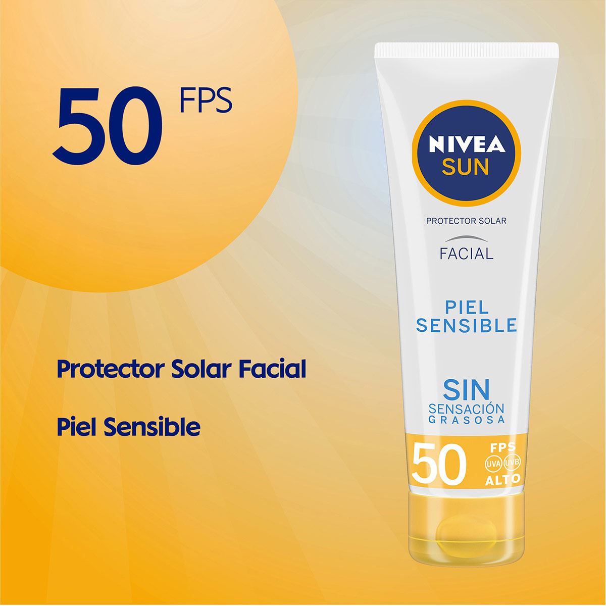 Nivea Protector Solar Facial Piel Sensible FPS 50+ 50ml