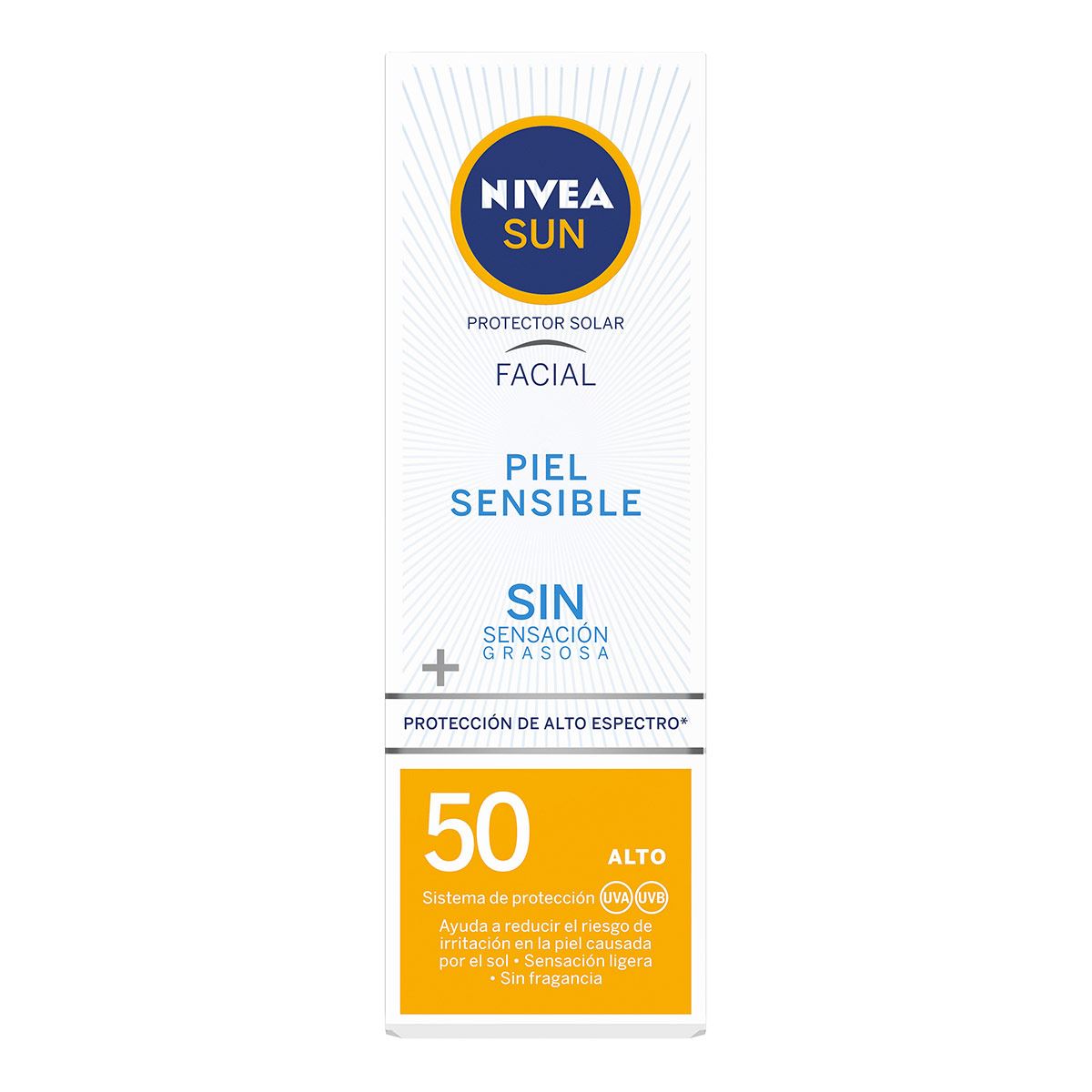 Nivea Protector Solar Facial Piel Sensible FPS 50+ 50ml