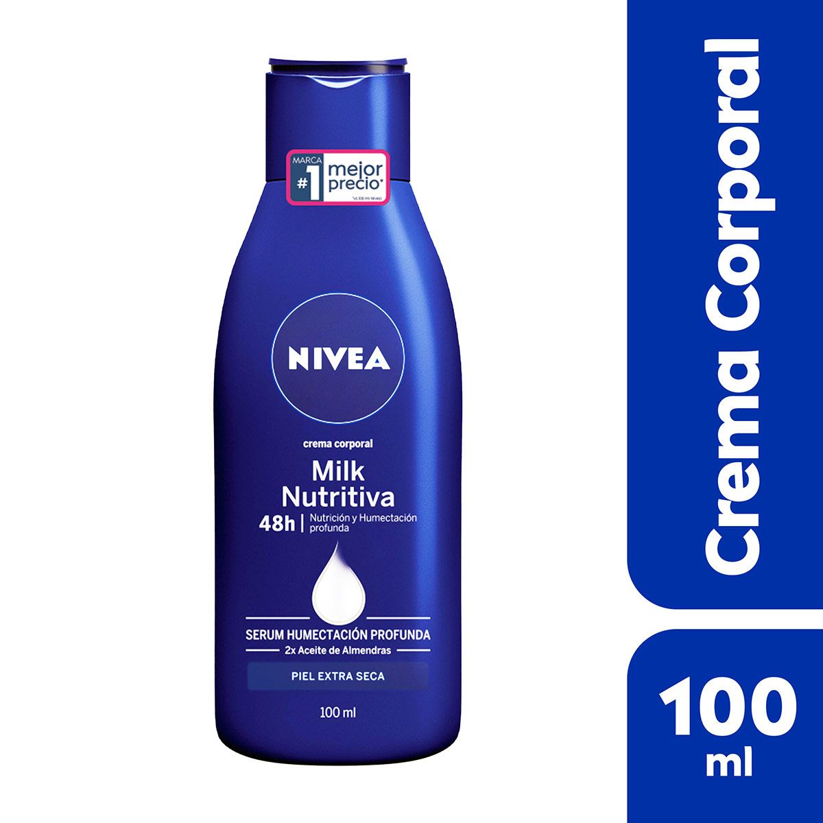 Crema Corporal Humectante para Piel Extra Seca, Body Milk 48 horas de Humectación Profunda, 100 ml