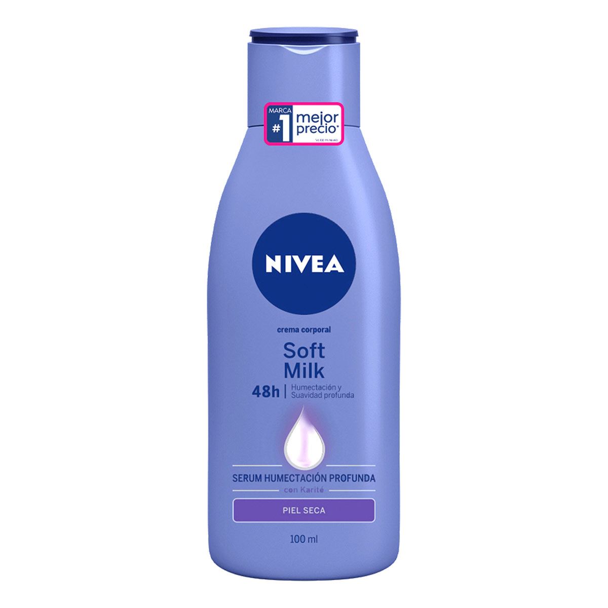 Crema Corporal con Karité para Mujer, Soft Milk 48 horas de Humectación Profunda para Piel Seca, 100 ml