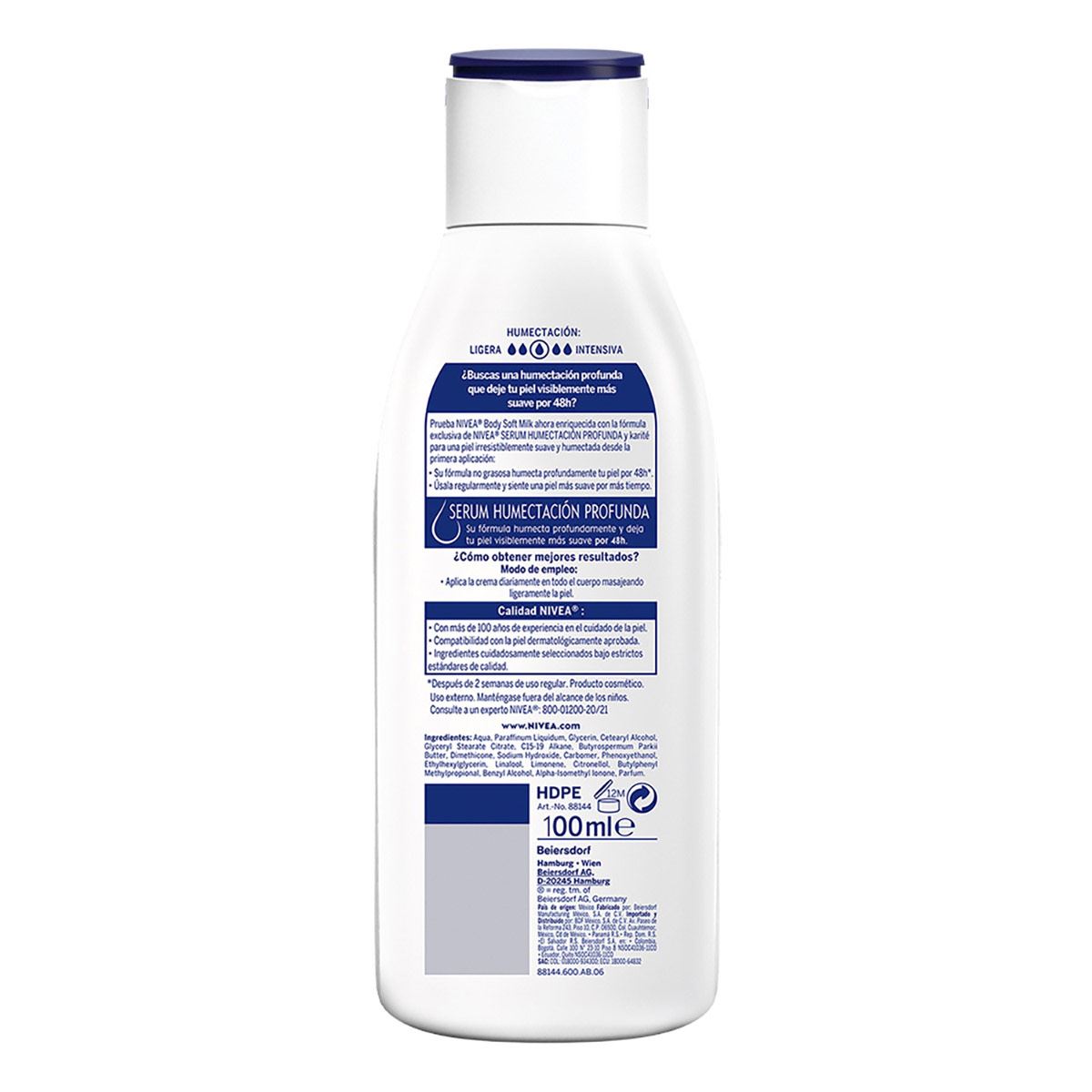 Crema Corporal Humectante con Vitamina E y Aloe, Protección UV Fps15, 48 horas Humectación Profunda, 100 ml