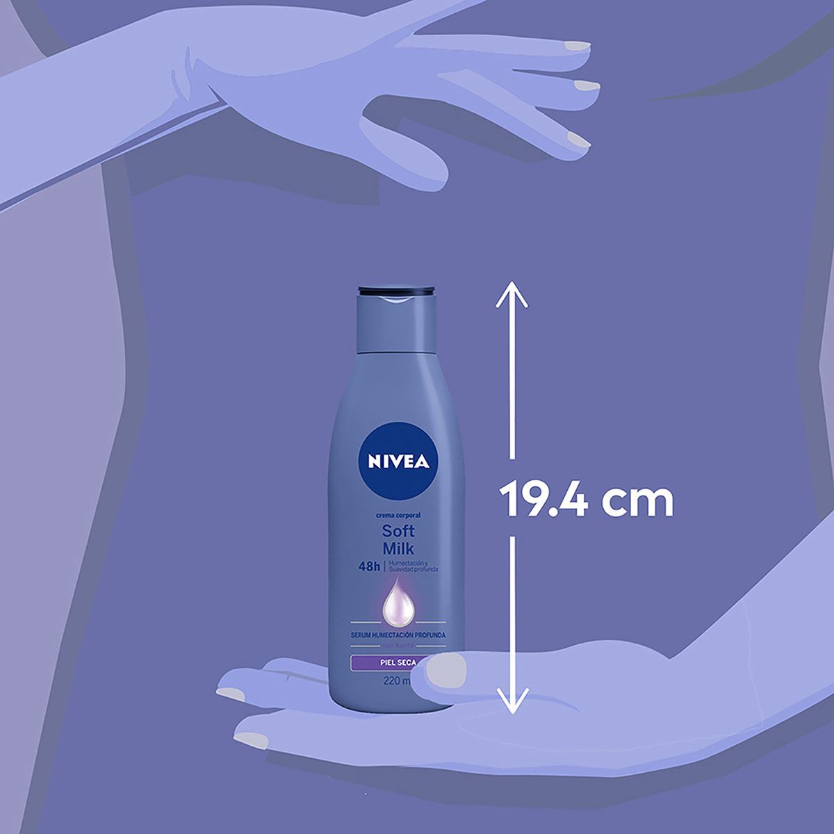 Nivea Crema Corporal con Karité para Mujer, Soft Milk 48 horas de Humectación Profunda para Piel Seca, 220 ml