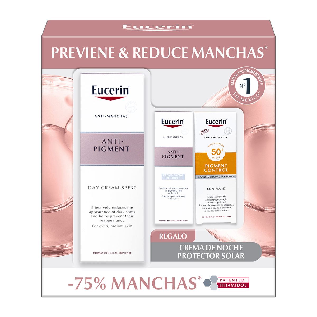 EUCERIN PACK ANTI-PIGMENT DÍA + MINI AP NOCHE + MINI AP SUN