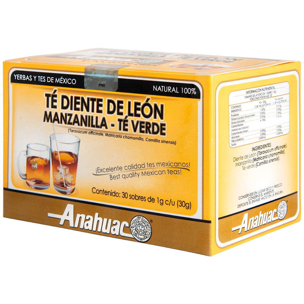 Té Diente de León, Manzanilla y Té Verde