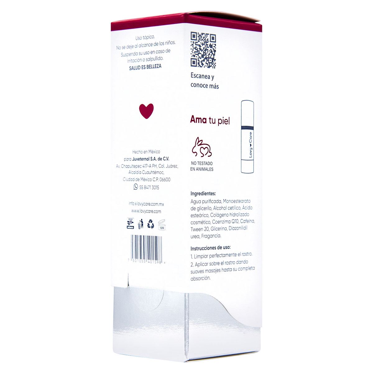 Crema Facial Coenzima Q10 y Colágeno Juveternal 30ml