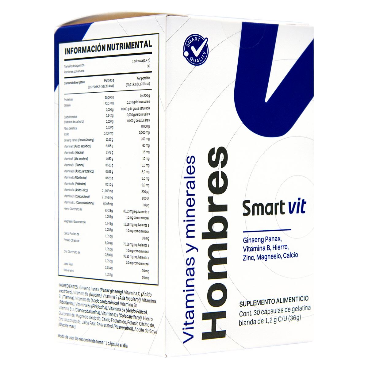 HOMBRES VITAMINAS Y MINERALES   30 CAPS.