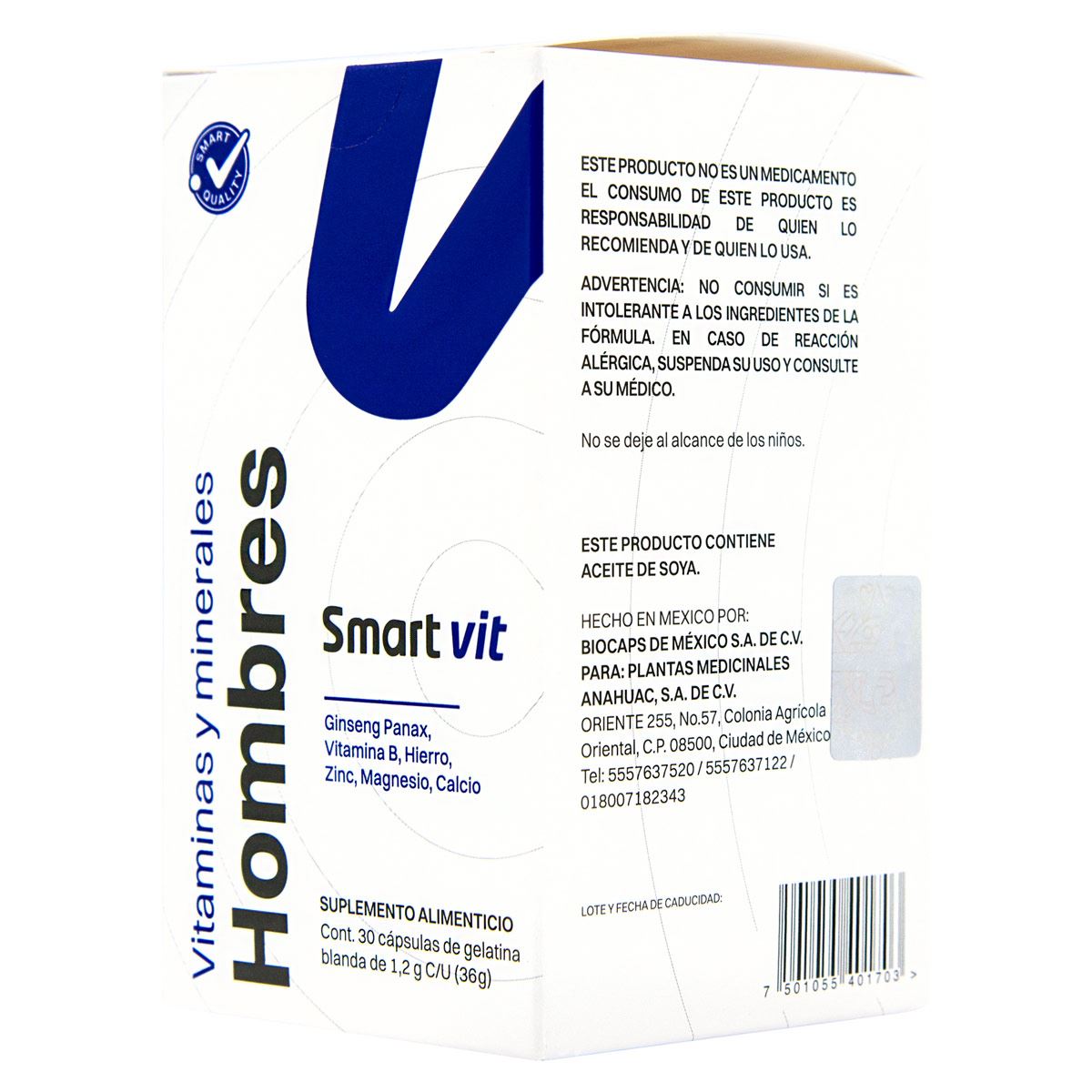 HOMBRES VITAMINAS Y MINERALES   30 CAPS.