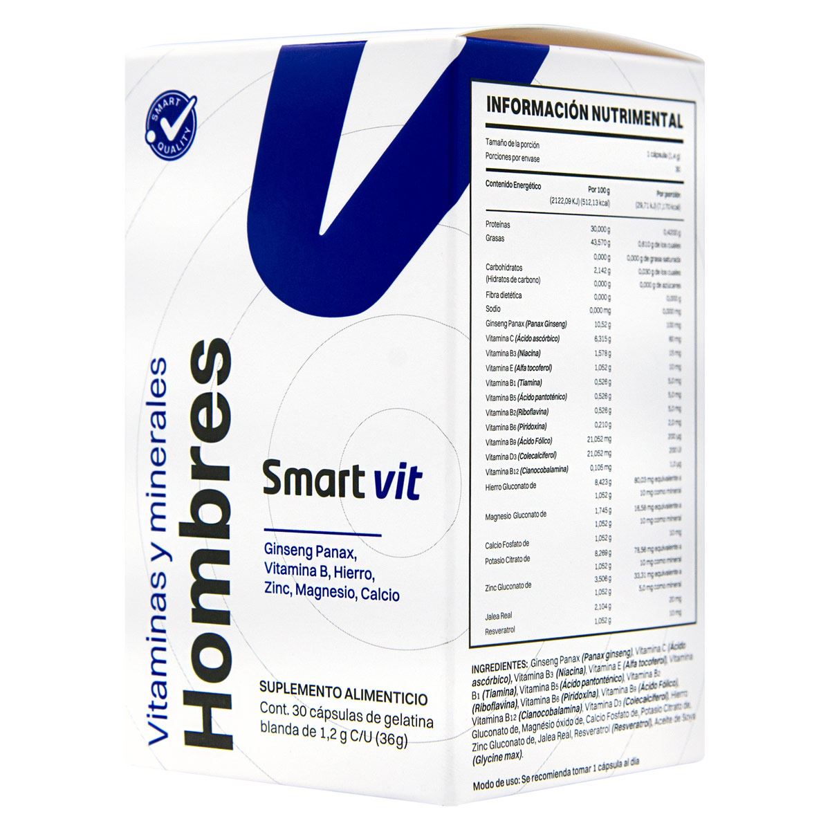 HOMBRES VITAMINAS Y MINERALES   30 CAPS.