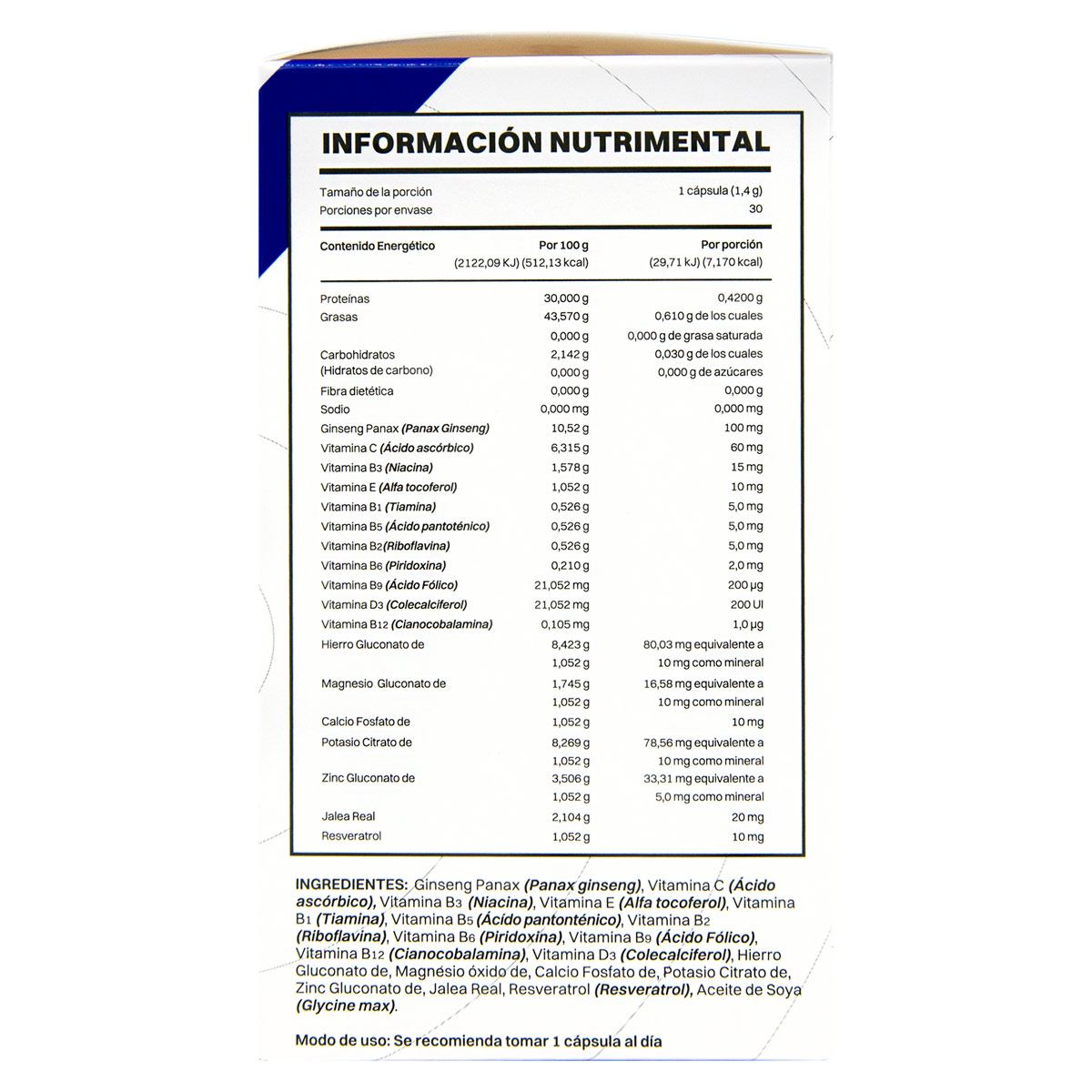 HOMBRES VITAMINAS Y MINERALES   30 CAPS.