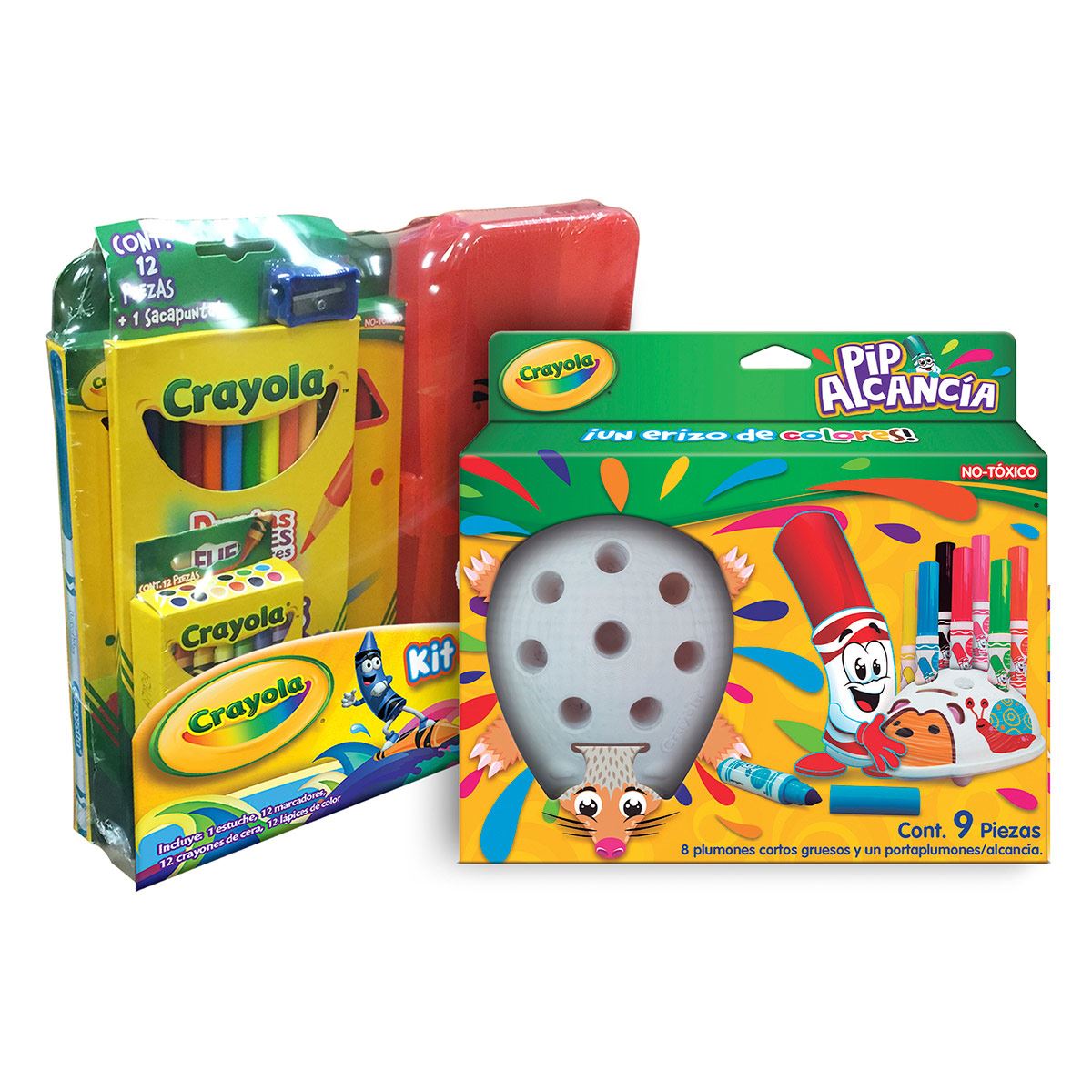 Kit CRAYOLA paquete escolar más alcancía modelo Pip